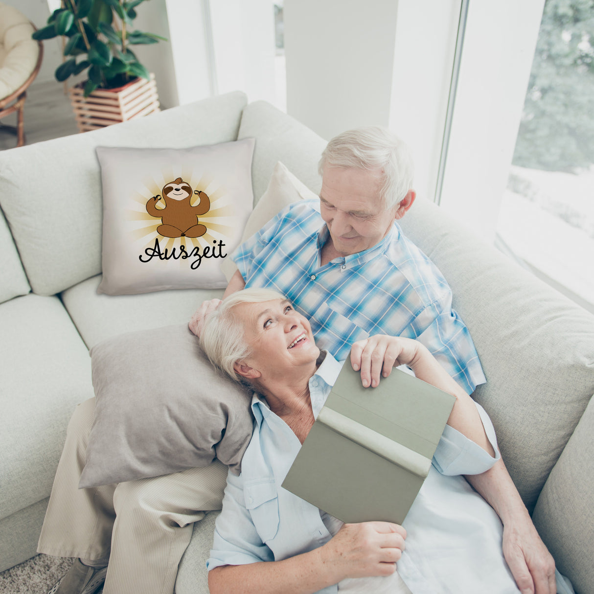 Auszeit Faultier Kissen