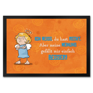 Engel Fußmatte in 35x50 cm mit Spruch - Du hast Recht aber meine Meinung ist besser