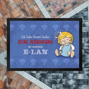 Engel Fußmatte in 35x50 cm mit Spruch - Keine Verbindung zum E-Lan