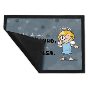 Engel Fußmatte in 35x50 cm mit Spruch - Keine Lösung, aber Bewunderung fürs Problem