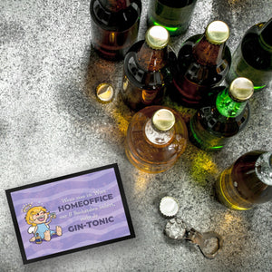 Engel Fußmatte in 35x50 cm mit Spruch - Homeoffice klingt ähnlich wie Gin-Tonic