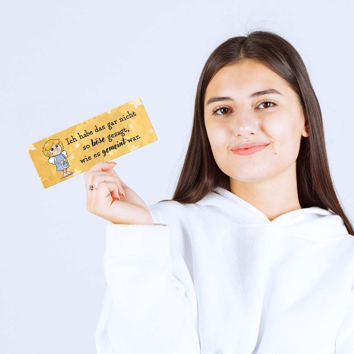 Engel Metallschild mit Spruch - Nicht so böse gesagt, wie gemeint
