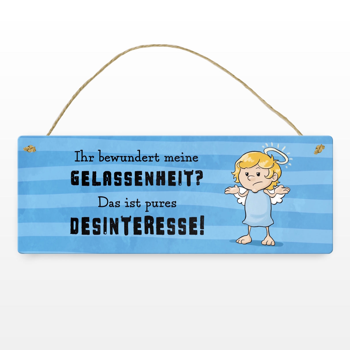 Engel Metallschild mit Spruch - Meine Gelassenheit ist Desinteresse