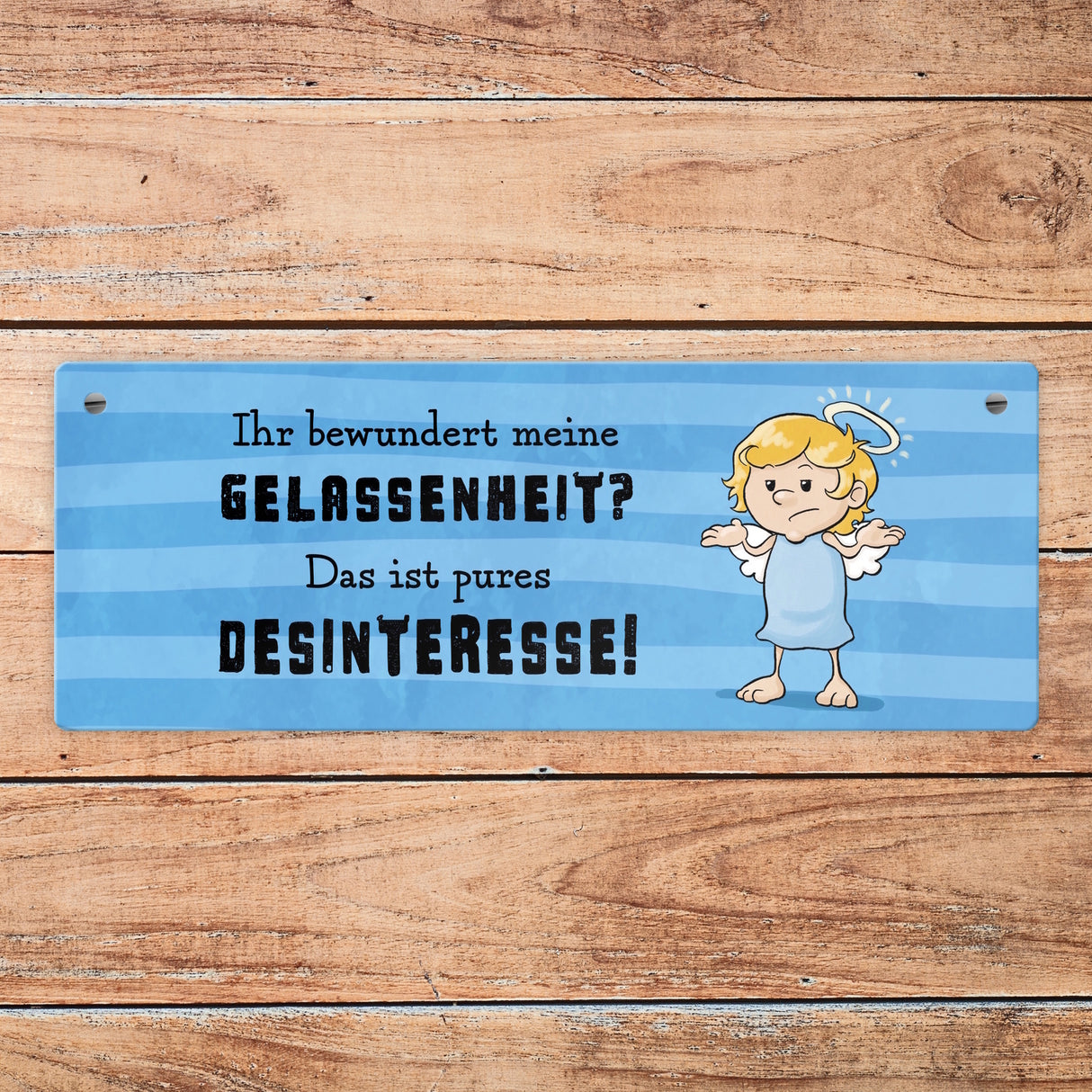 Engel Metallschild mit Spruch - Meine Gelassenheit ist Desinteresse