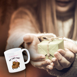Eine Massage mit Capy End Capybara Kaffeebecher mit Spruch