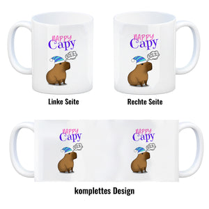 Nappy Capy Kaffeebecher mit müdem Capybara