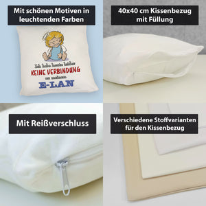 Engel Kissen mit Spruch - Keine Verbindung zum E-Lan