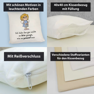 Engel Kissen mit Spruch - Nicht so böse gesagt, wie gemeint