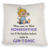 Engel Kissen mit Spruch - Homeoffice klingt ähnlich wie Gin-Tonic