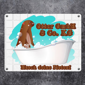 Otter GmbH Metallschild in 15x20 cm mit Spruch Wasch deine Pfoten