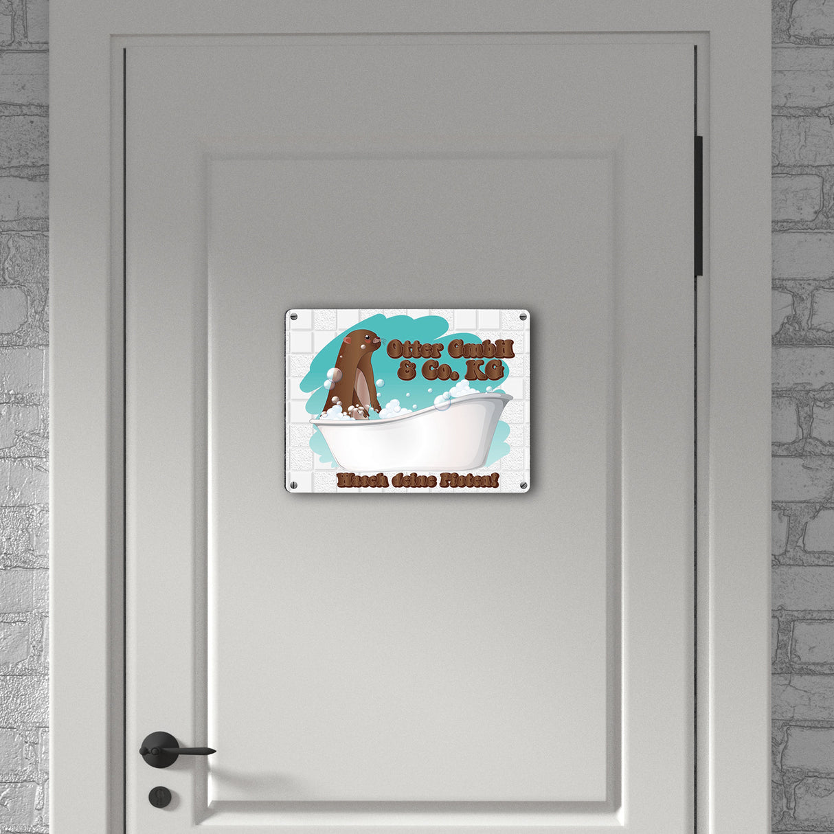 Otter GmbH Metallschild in 15x20 cm mit Spruch Wasch deine Pfoten