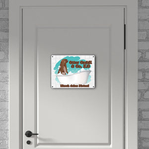 Otter GmbH Metallschild in 15x20 cm mit Spruch Wasch deine Pfoten