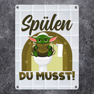 Spülen du musst Metallschild in 15x20 cm für dein Badezimmer