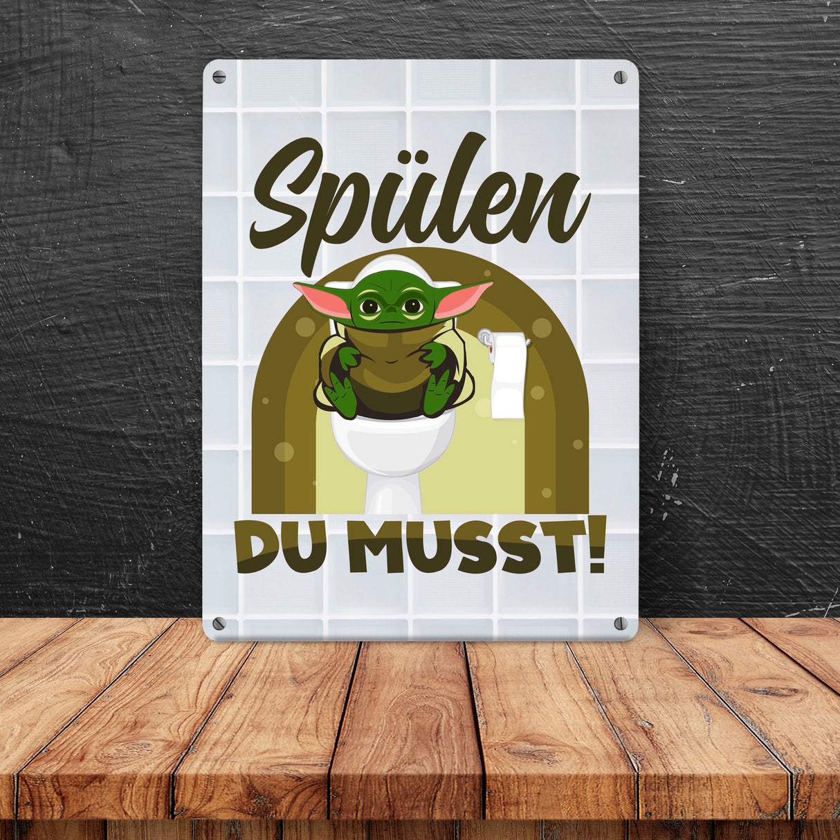 Spülen du musst Metallschild in 15x20 cm für dein Badezimmer
