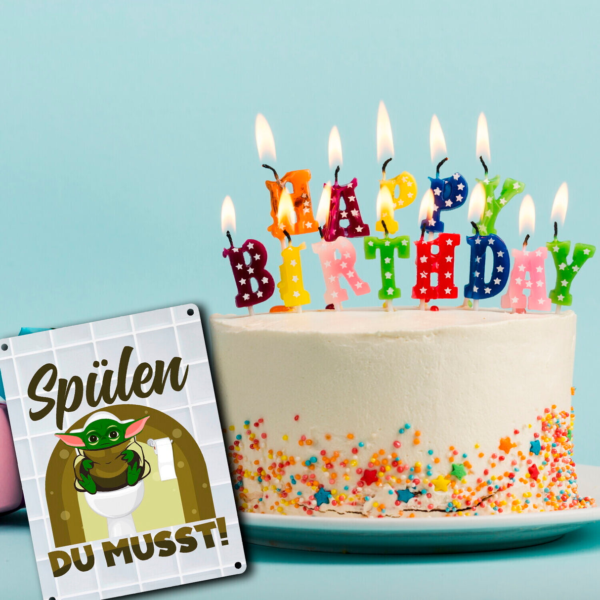 Spülen du musst Metallschild in 15x20 cm für dein Badezimmer