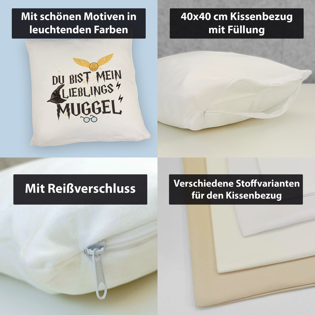 Lieblingsmuggel Kissen für Zauberschüler und Hexen