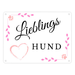 Lieblings Hund Metallschild in 15x20 cm für die Hundehütte