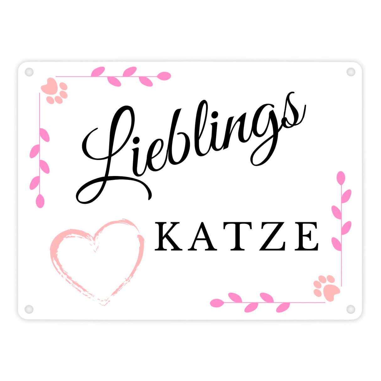 Lieblings Katze Metallschild in 15x20 cm für den Schlafplatz der Katze
