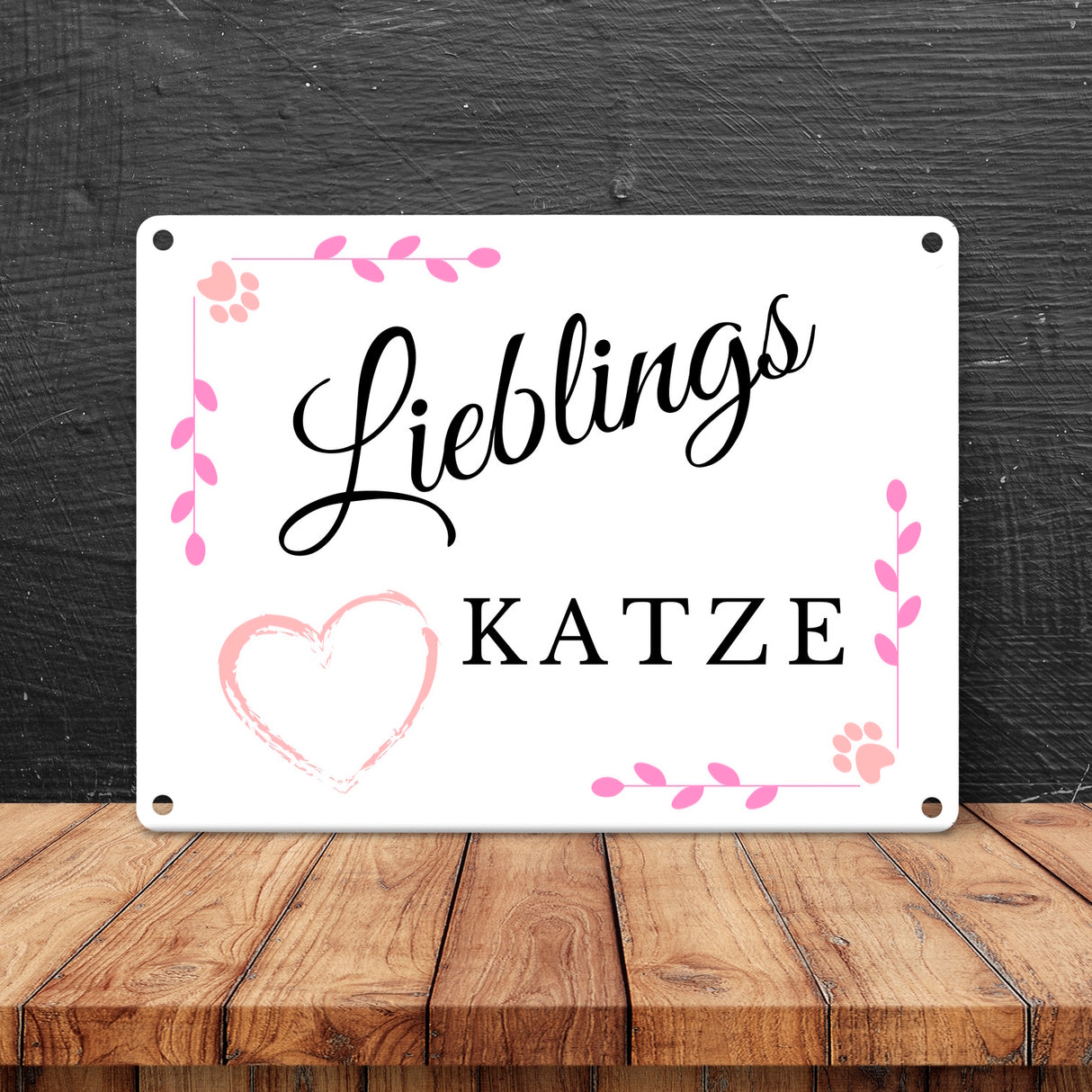 Lieblings Katze Metallschild in 15x20 cm für den Schlafplatz der Katze