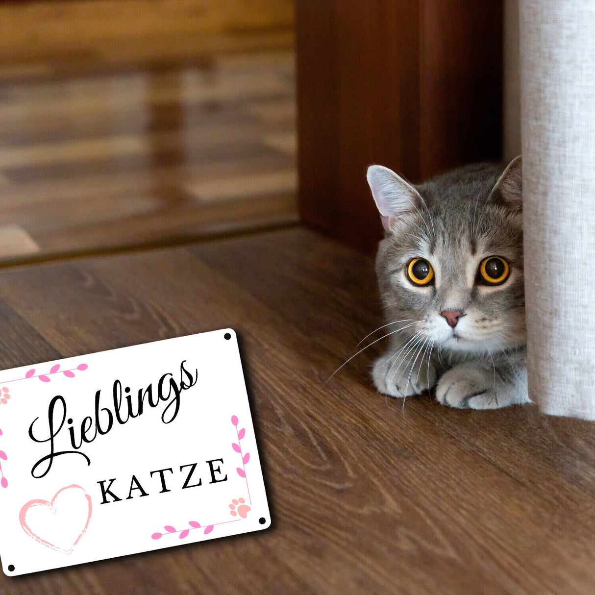 Lieblings Katze Metallschild in 15x20 cm für den Schlafplatz der Katze