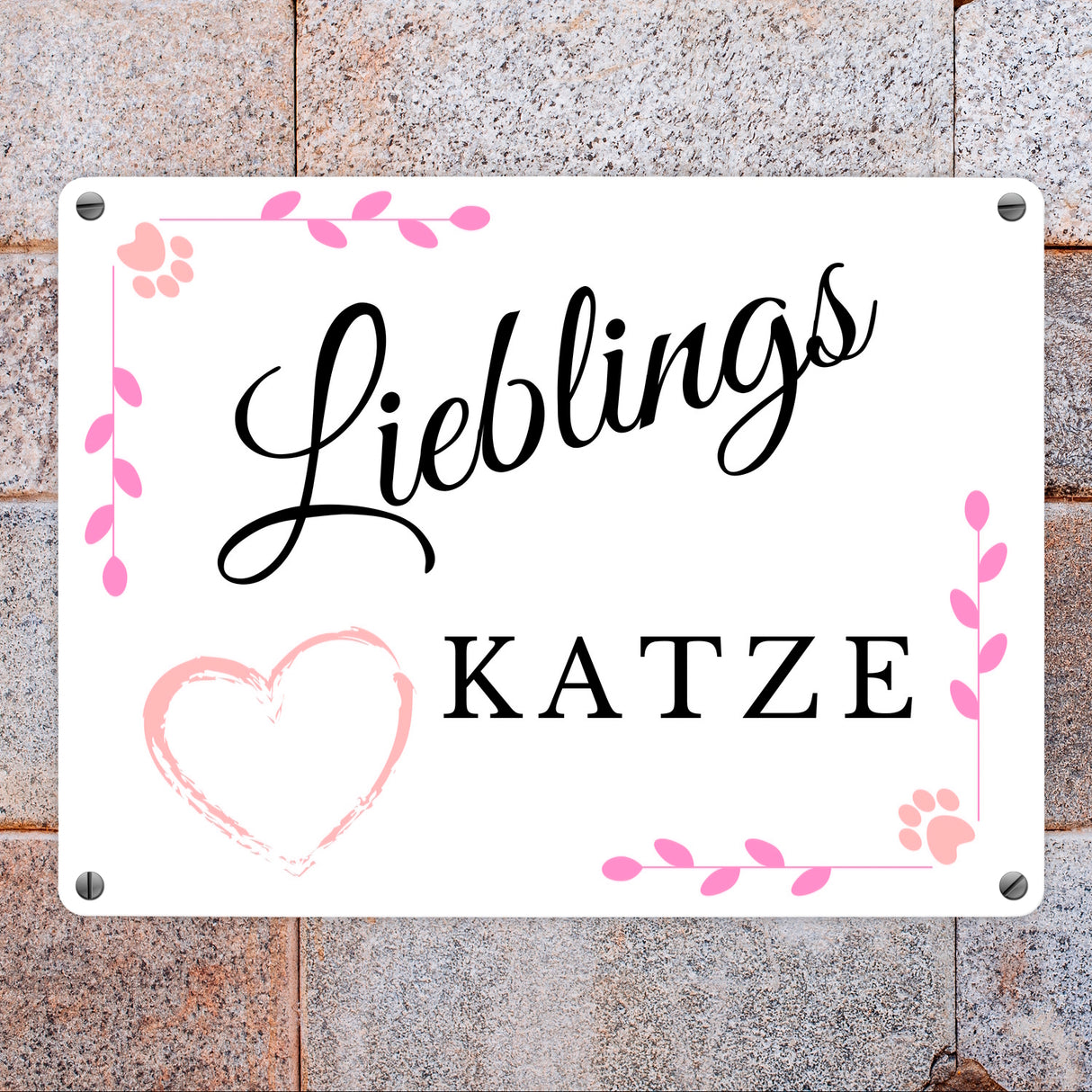 Lieblings Katze Metallschild in 15x20 cm für den Schlafplatz der Katze