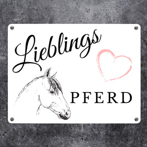 Lieblings Pferd Metallschild in 15x20 cm für den Stall