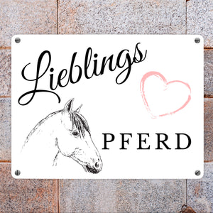 Lieblings Pferd Metallschild in 15x20 cm für den Stall
