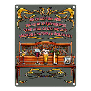 Alkohol ist die beste Medizin Metallschild in 15x20 cm mit Spruch