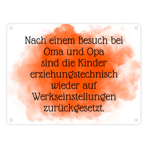 Lustiges Metallschild in 15x20 cm für Großeltern mit Spruch