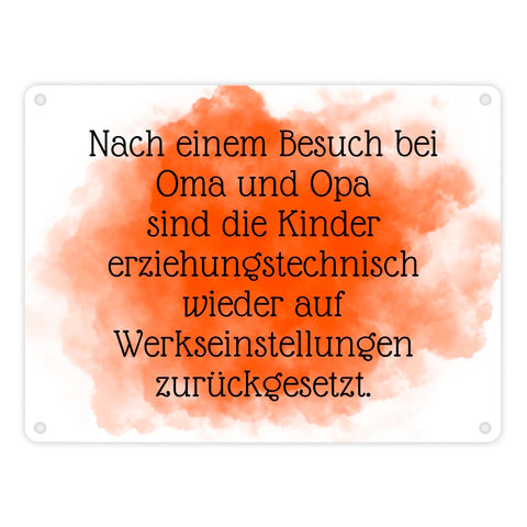 Lustiges Metallschild in 15x20 cm für Großeltern mit Spruch