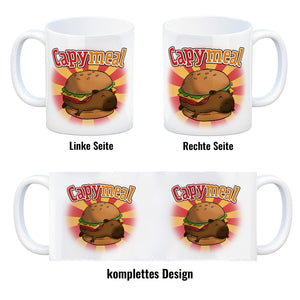 Capymeal Kaffeebecher mit Capybara Motiv für Fastfood Junkies