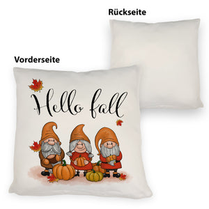 Herbst Kissen - Hello fall mit niedlichen Gnomen