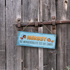 Herbst Metallschild mit Spruch Die wundervollste Zeit des Jahres
