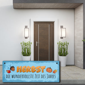 Herbst Metallschild mit Spruch Die wundervollste Zeit des Jahres
