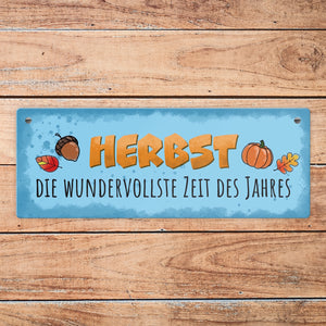 Herbst Metallschild mit Spruch Die wundervollste Zeit des Jahres