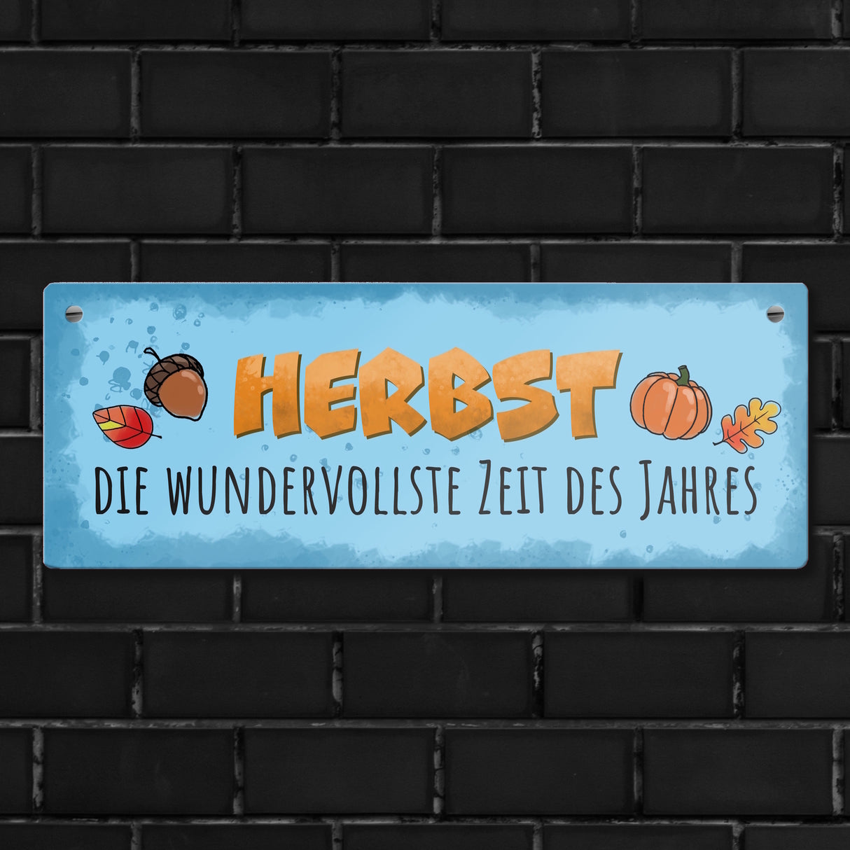 Herbst Metallschild mit Spruch Die wundervollste Zeit des Jahres
