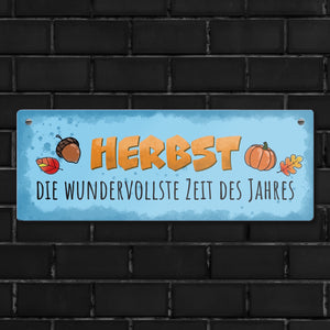 Herbst Metallschild mit Spruch Die wundervollste Zeit des Jahres