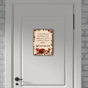 Winterschlaf Herbst Metallschild in 15x20 cm mit Spruch - Igel muss man sein
