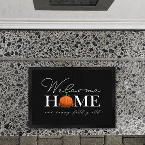 Welcome home Kürbis Fußmatte in 35x50 cm mit Spruch - and happy fall y'all