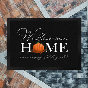 Welcome home Kürbis Fußmatte in 35x50 cm mit Spruch - and happy fall y'all