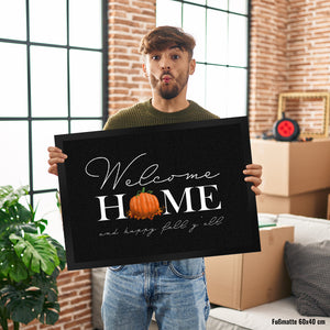 Welcome home Kürbis Fußmatte in 35x50 cm mit Spruch - and happy fall y'all