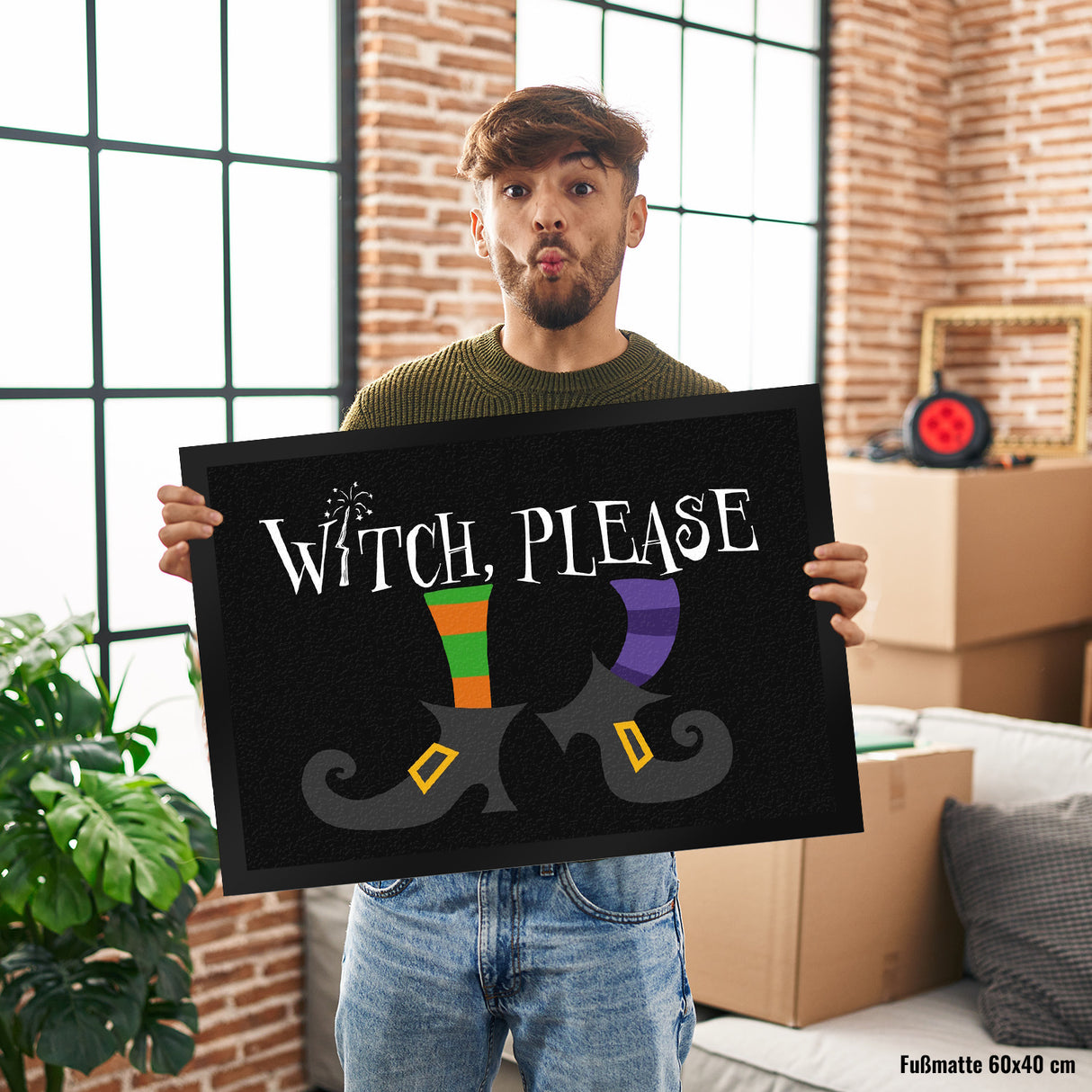 Hexen Fußmatte in 35x50 cm mit Spruch- Witch, please