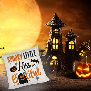 Geister Kissen mit Spruch - Spooky little Miss Bootiful
