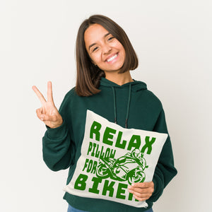 Relax Biker Kissen mit Motorradfahrer Motiv