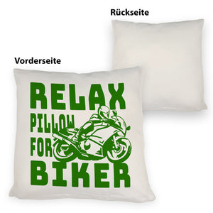 Relax Biker Kissen mit Motorradfahrer Motiv
