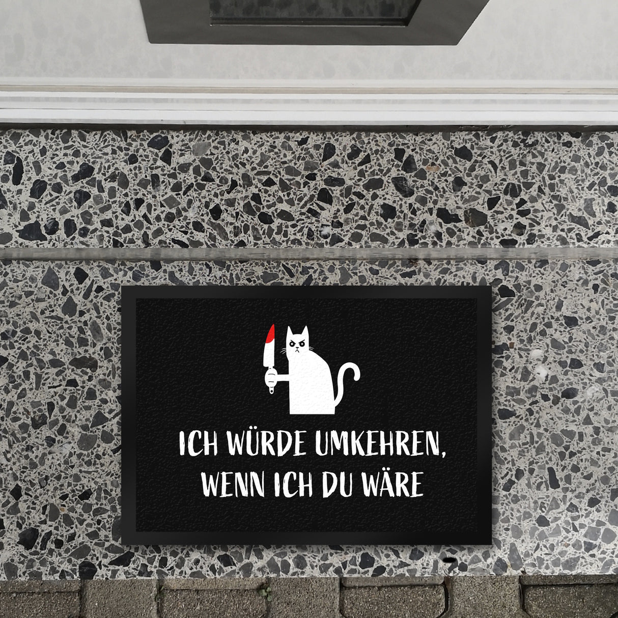 Böse Katze Fußmatte in 35x50 cm mit Spruch Ich würde umkehren