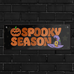 Herbst Halloween Metallschild mit Spruch Spooky Season