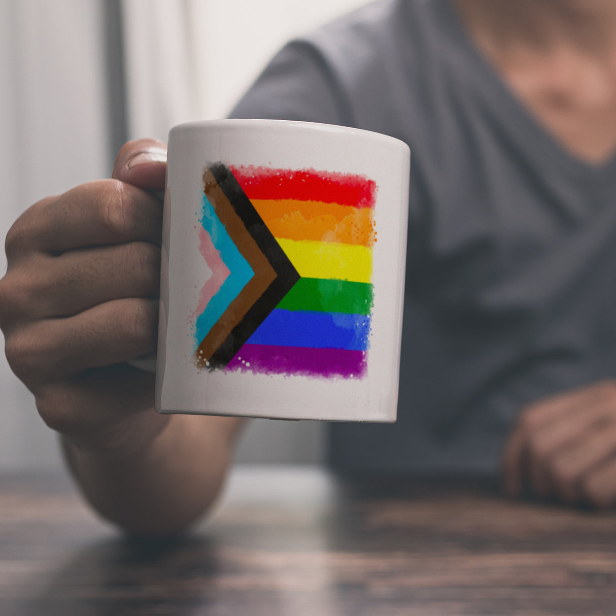 Progress-Pride-Flagge Kaffeebecher
