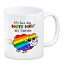 Das bunte Schaf der Familie in Pride-Farben Kaffeebecher mit Spruch
