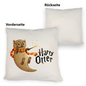 Harry Otter mit Zauberstab Kissen mit Spruch